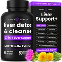 NutraChamps Pečeň Clease Detox & Repair Formula, 20+ Byliny: Milk Thitle Extract with Silymarin, Artičok, Púpava, Púder korene čakanky, Tablety na podporu pečene, 60 Kapsule