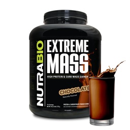 NutraBio Extreme Mass Gainer Protein Powder, 53G Protein, Čistá hmotnosť Gainer, Zvýšenie svalovej hmoty, Full Spectrum Amino Acid - Čokoláda, 6 libier
