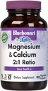 Bluebonnet Nutrition Magnézium & Calcium 2:1, Bone Health*, Non-GMO, Vegan, Kosher Certified, Gluten-Free, Soy-Free, Dairy-Free, 90 Rastlinné kapsule, 30 Servisov
