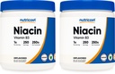 Nutricost Niacin vitamín B3 prášok 250G (2 balenia) - 500 gramov - 1G na podanie (vrátane Scoopu)