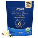 Orgain Organic Vegan Perfect Blend Protein Powder, 20g Clean Plant Protein, 6 Ingredients, <1g Cukor, Gluten Free, Non-GMO; Žiadne umelé príchute, Stevia Extract, Dairy alebo Soy Ingredients- Vanilla