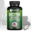FabLab Biotin 10000 mcg Vitamins with Collagen, Keratin for Women and Men - Biotin Hair Skin Nails Supplement for Hair, Skin, and Nails Wellness - Made in USA, 120 Capsules