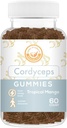 Cordyceps Hubové guličky - Môže podporovať energiu, vytrvalosť, a vytrvalosť - Tropical Mango Flavor - Vegan, Non-GMO, Gluten-free, Želatína zadarmo - 60 Počet