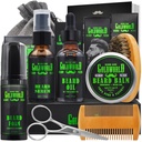 Beard Kit Brad Grooming Kit w/Beard Wash/Shampoo Beard Oil Balm kefka Comb Nožnica taška e-Book Vianočné pančuchy Darčeky Myšlienky pre mužov Otec priateľ manžel Mens