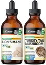 BIO KRAUTER Lion's Mane Tinture 4 Fl. Oz. & Turkey Tail Mushrom Tincture 4 Fl. Oz.