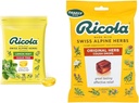 Ricola Sugar Free Lemon Mint Bylinný Kašeľ Potláčajúce Throat Drops, 105ct Bag & Original Natural Herb Kašeľ Potláčací Drops, 45 Kvapky, Boje Kašeľ Prirodzene