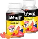 Airborne 750mg Vitamín C Imunitná podpora Supplement Gummy pre dospelých, rozmanité ovocná príchuť, lepidlo Free Crafted zmes s výkonnými antioxidantmi Vitamíny A C & E, 42 Gumies (2 balenie)