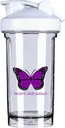 Informovanosť o rakovine pankreasu 18 Ounce Shaker Fľaša Nápojový mixér Leak-odolný pred cvičením Proteín pretrepáva Náhradné jedlo Fľaše 500ML/18 Oz Biela &-1&-1