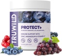 Tru Wild Protect+ Vegan Immune Support & Antioxidant, All Natural Vitamin C, Zinok, horčík, Resveratrol, Acai, Non GMO, Gluten Free Capsule Supplement Made in The USA cGMP, 30 Servings