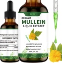 Tekuté kvapky s Mullein Leaf, Mullein kvapky pre Pľúca Organic Respiration Booster Alkohol zadarmo, Pľúca očistiť pre imunitné a respiračné zdravie Podpora, biela