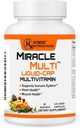 MiracleMulti Liquid Multivitamin Capsules for Men & Women - Complete Whole Food Blend Daily Vitamin & Mineral Supplement with CoQ10, B12, 42 Superfood Enzyme - 120 Softgels