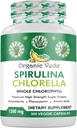 Organické Veda Spirulina & Chlórella Kapsule, 1500mg, 300 Počet - Spirulina Chlórella Kapsule so Super Green Antioxidanty, Phycocyanin, Amino Acid - Boost Imunity, Energia, Podpora Zažívanie