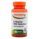 Vitamín E ako dl-tokoferyl acetát a d-Alpha-Tocopherol Plus selén, Antioxidant doplnok, Imunitná podpora, podporuje zdravú pokožku, bezlepok, non-GMO, 90 softgels Vyrobené v USA