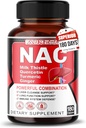Nac Supplement N-Acetyl-L-cysteín - obohatený o mlieko bodliak + Quercetin pre optimálnu imunitu, dýchacie cesty, wellness pečene (180 grófov (pack of 1))