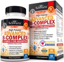 Vitamín B komplex s vitamínom C pre maximálnu absorpciu - Metylkobalamín b12 a folát kyselina listová doplnok - B1 B2 B3 B5 B6 B7 B9 pre imunitnú energiu a podporu nervového systému - non-GMO, 60 počet