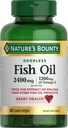 Nature's Bounty Odorless Fish Oil, 1200mg Omega-3 per Serving including EPA & DHA, podporuje zdravie srdca, očistené na odstránenie ortuti, natierané mäkké gély, bez lepidla, bez Shellfish, 90 Ct