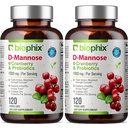 biophix D- Mannose 1000mg Kapsule s brusnicami a probiotikami - D Mannose Supplements for Women - D- Mannose Pills for Urinary Tract & Bladder Health Support - Digestive Well- Being - 120 Vcaps 2 Balenie