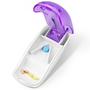 Pill Cutter Splitter pre malé a drobné pilulky, Pill Cutter pre rezanie vitamínov tablety v polovici, Pill Splitter s čepeľou Guard, Purple