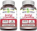 Amazing Formules Acetyl L-karnitín 1500 Mg Per Serving Veggie Capsules Supplement 
