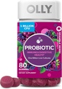 OLLY Probiotická Gummy, Immune and Tráviaca podpora, 1 miliarda CFU, Chewable Probiotic Supplement, Berry, 40 Day Supply - 80 Gróf