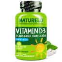 NATURELO Vitamín D - 2500 IU - Rastlina založená z Lichen - Prírodné D3 doplnok pre imunitný systém, Bone Support, Spoločné zdravie - Vegan - Non-GMO - Gluten Free - 120 Kapsule