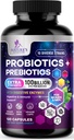 Probiotiká 100 miliárd CFU na obsluhu - 10 premium kmeňov + prebiotiká - najlepšie probiotické doplnky pre ženy a mužov - podpora imunitného, tráviaceho zdravia, príležitostná zápcha a plyn - 120 kapsúl