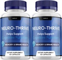 (2 balenia) Neuro Thrive Brain Supplement, Neuro Thrive for Memory Formula, Neuro-Thrive PQQ na zníženie negatívnych účinkov mozgu hmly Neuro-Thrive kognitívne funkcie NeuroThrive Recenzie (120 kapsúl)
