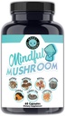 Angry Supplements Mindful Huby Kapsule - 7in1 Premium Health Shrom Blend of Maitake, Shiitake, Reishi, Turkey Tail, Cordyceps, Lions Mane a Chaga Huby (60ct)