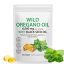 Olej Oregano Softgels,Oregano Oil Kapsule Organické,2-in-1 6000mg Oregano olej s čiernym semenom olej 200mg,Oregano olej s čiernym semenom olej Softgels,120 Softgel kapsuly