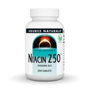 Zdroj Naturals Niacin 250, Vegan Vitamín B-3 Tablety, 250 Počet