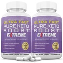 (2 balenia) Ultra rýchla Pure Keto Boost Extreme Keto Pills 1675MG Nová a vylepšená formula obsahuje jablkový Cider Ocogar Extra panenský olivový olej prášok Zelený čaj Leaf 120 Kapsule
