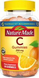 Vitamín C Gumies 250 mg, 80 gróf, pre imunitnú podporu, Antioxidant podpora, kolagén podpora pre zdravie pokožky, Tangerín