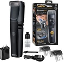 Vacutrim Bezdrôtové mužov Brada Trimmer, Dobíjateľné elektrické Shaver s 20 Trim Nastavenie kalibrácia Dial a vstavaný-in vákuum pre fúzy, Sideburns. Tvárové vlasy, čierna, 7,5" ako vidieť v televízii