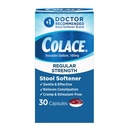 Colace Pravidelná sila Stolový zmäkčovač pre jemne účinnú úľavu od zápcha, č 1 lekár odporúča Stool Zmäkčovadlo Značka, 100 mg Docusate Kapsule, 30 Počet