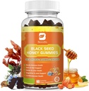 Čierny olej zo semien Morské machy Gummy s Ashwagandha, Burdock Root, Linden med, bazy, kurkumy, vitamín C, D3 a zinok - podporuje imunitu, kĺby, trávenie, vlasy a koža, Vegan Gummy 60 Počet