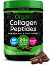 Orgain Hydrolyzed Collagen Peptides Powder for Women & Men, Chocolate, 20g Grass Fed Collagen - Hair, Skin, Nail, & Joint Suplement, Paleo & Keto, Non-GMO, Typ I a III, 1lb