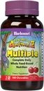 Bluebonnet Nutrition Rainforest Animalz Whole Food Based Multiple Chewable Tablet, Kids Multivitamín a minerály, Vitamín C, D3, Železo, Gluten Free, Milk Free, Kosher, 180 Chewable Tablets, Cherry Flavor