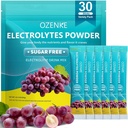 Hydratačné balíčky bez cukru, Electrolyte Drink Mix Prenosné hydratačné balíčky pre rýchlu hydratáciu, Hroznová chuť, 30 tyčiniek