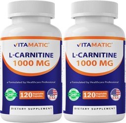 Vitamatický L-karnitín Fumarát 1000 mg - 120 Rastlinné kapsuly (2 fľaše)