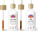 Rainbo Hubová huba, Lion's Mane Mushrom Extract + Chaga Mushrom Tinture, Dual Extract Daily Mushrom Tintures for Comprehensive Immune Support, Vegan Liquid Mushroom Supplements