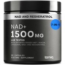 Toniiq NAD+ doplnok 1500mg - Ultra vysoká sila NAD doplnok s klinicky študované zložky s patentované RiaGev-WSTM, Resveratrol, a Niacin - 60 Kapsule