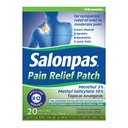 Salonpas úľava od bolesti Patch, 20 gróf (pack of 1), Až do 12 hodín Dočasná úľava miernej až stredne ťažkej bolesti, bolesti chrbta, bolesti svalov, spermie, modriny