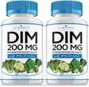 DIM doplnok 200mg - DIM diindolylmetán Plus BioPerine - Estrogen Balance, Hormone Menopause Relief, Akné liečba, Vegan - 120 Počet