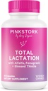 Pink Stork Celková Laktácia Supplement for Breast Milk Supplement, Organic Fenugreek and Aalfalfa to Support Breastfeeing, Milk Flow, and Production, Postpartum Essentials - 60 Kapsule