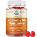Silný vitamín B6 Gumies pre dospelých - Silné vitamín B komplex doplnkov pre mužov a ženy pre podporu nervového systému Mood & Immune System - Vegan Pyridoxine Žuvačky pre energiu a metabolizmus - 30 Ct