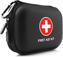 Mini prvá pomoc Kit, 100 Pieces Water-Resistant Hard Shell malý prípad - Ideálne pre cestovanie, Outdoor, Domov, Kancelária, Kemping, Turistika, Auto (čierna)