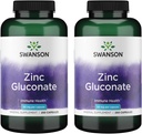 Swanson Zinok Glukonát - Minerál Supplement Promote Health, Vision Health, & Immune Support - Glukónová forma pre Optimálnu absorpciu - (250 kapsúl, 50 mg každých) (2 balenia)