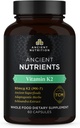 Staroveká výživa vitamín K2 doplnok, K2-90mcg K2, Adaptogénne byliny, Enzyme Aktivovaný, podporuje kardiovaskulárne funkcie, Paleo & Keto Friendly, 60 Kapsule