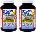 Yerba Prima Psyllium Husks Veg Caps - 180 Počet (2 balenia) (625 mg) - Vegán, Non-GMO, Gluten Free, Colon Cleanser, Denné Fiber Supplement for Gut Health & Regularity