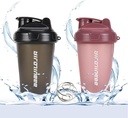 2 BALENIE Fľaša Shaker Drží až do 17oz, Zmes Ball Whisk, Prenosné pred tréningom Proteínový nápoj Cup, mieša Cocktails smoothies Shakes, BPA zadarmo & Dishwasher Bezpečné čierna / farba